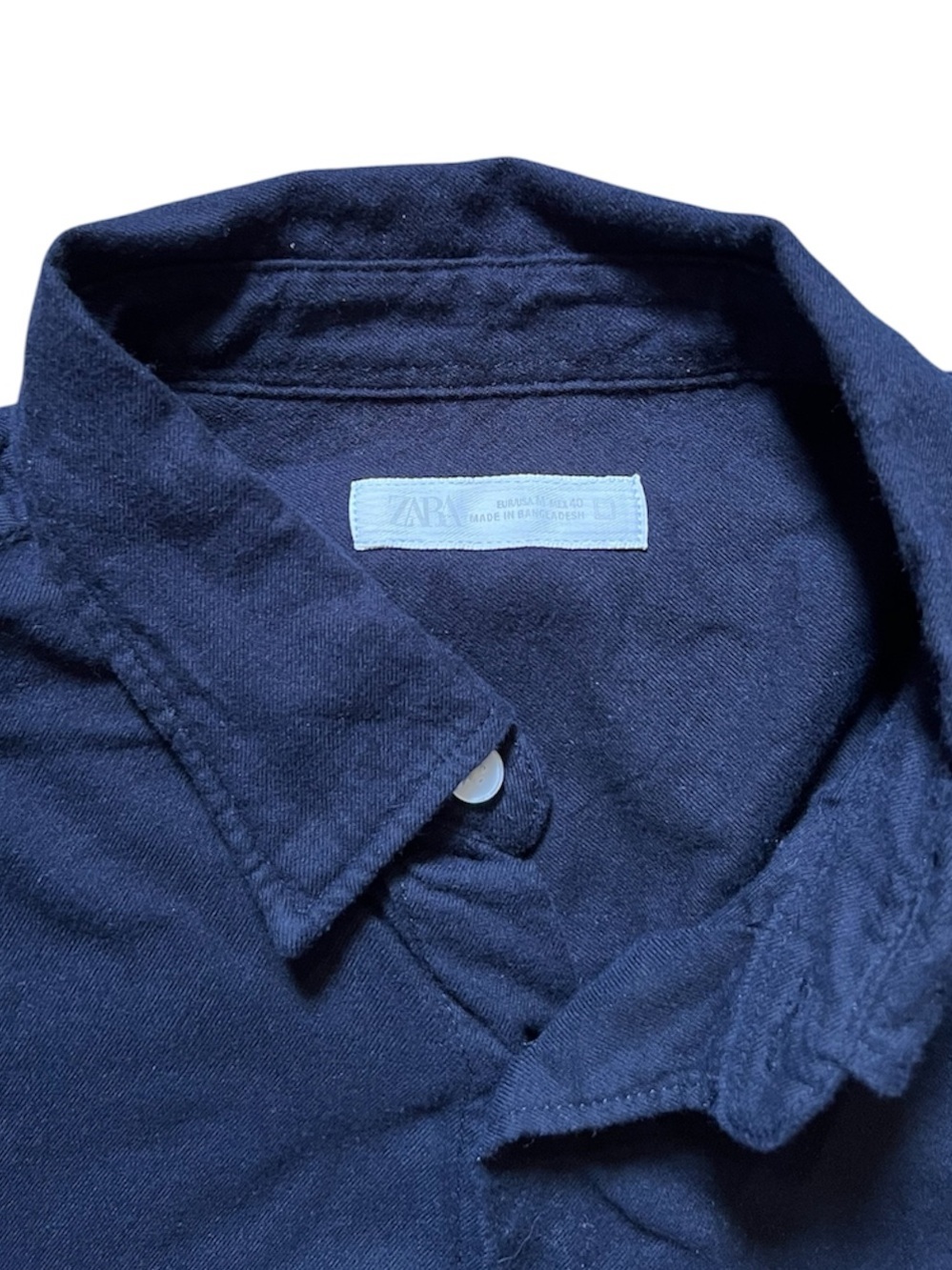Zara Men's M Navy Blue button up - Picture 3 of 3